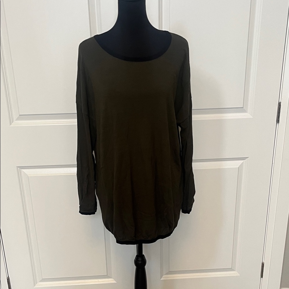 Elegant Dark Green mini sweater dress/tunic size large 08-26